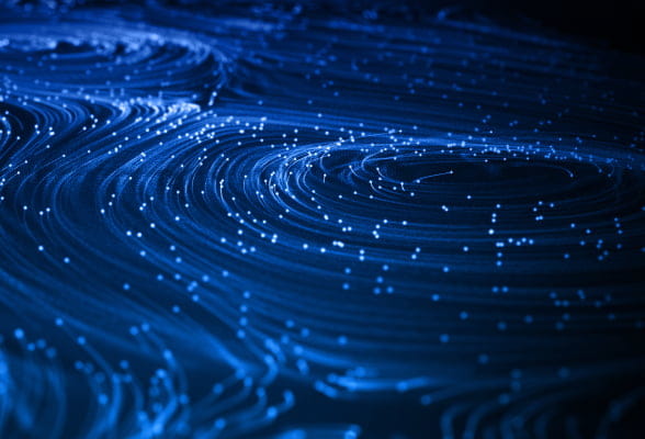 Abstract blue digital waves, symbolizing StoneX Pro's access to institutional-grade FX liquidity and deep liquidity pools for various trading needs.