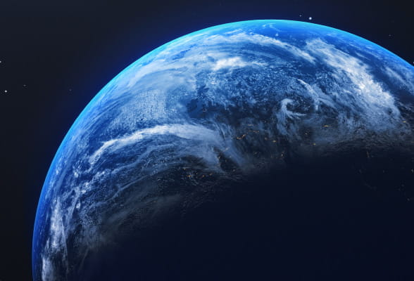 View of Earth from space, reflecting StoneX Group's global financial services network, supporting clients across 185 countries